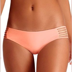 NWT Vitamin A EcoLux Jaydah Braided Bikini Bottom in Coral sz 6/S